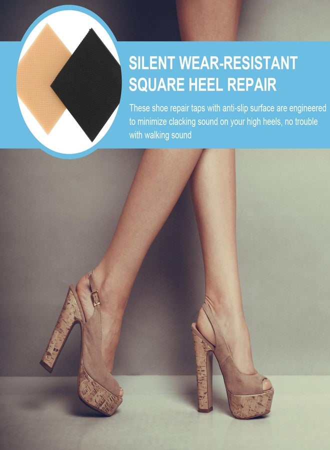 Healeved High Heel Replacement Tips - Non-Slip Rubber Heel Caps for Shoe Repair Anti-Clacking Adhesive Sole Grips for Square Heels 8 Pcs - Image 4